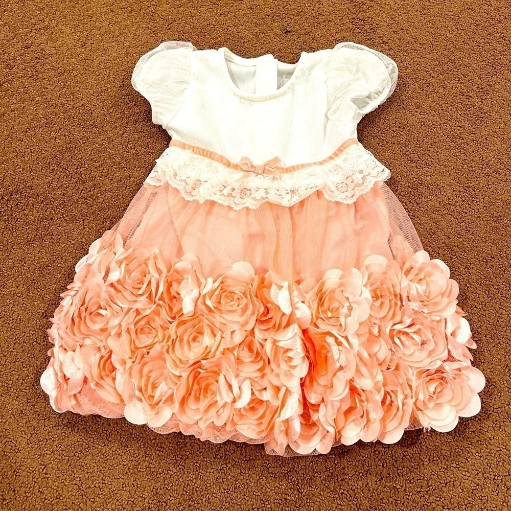 Nannette Baby Girl Floral Dress Lace Size 2T Flower Girl Wedding Party Ruffle